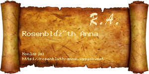 Rosenblüth Anna névjegykártya